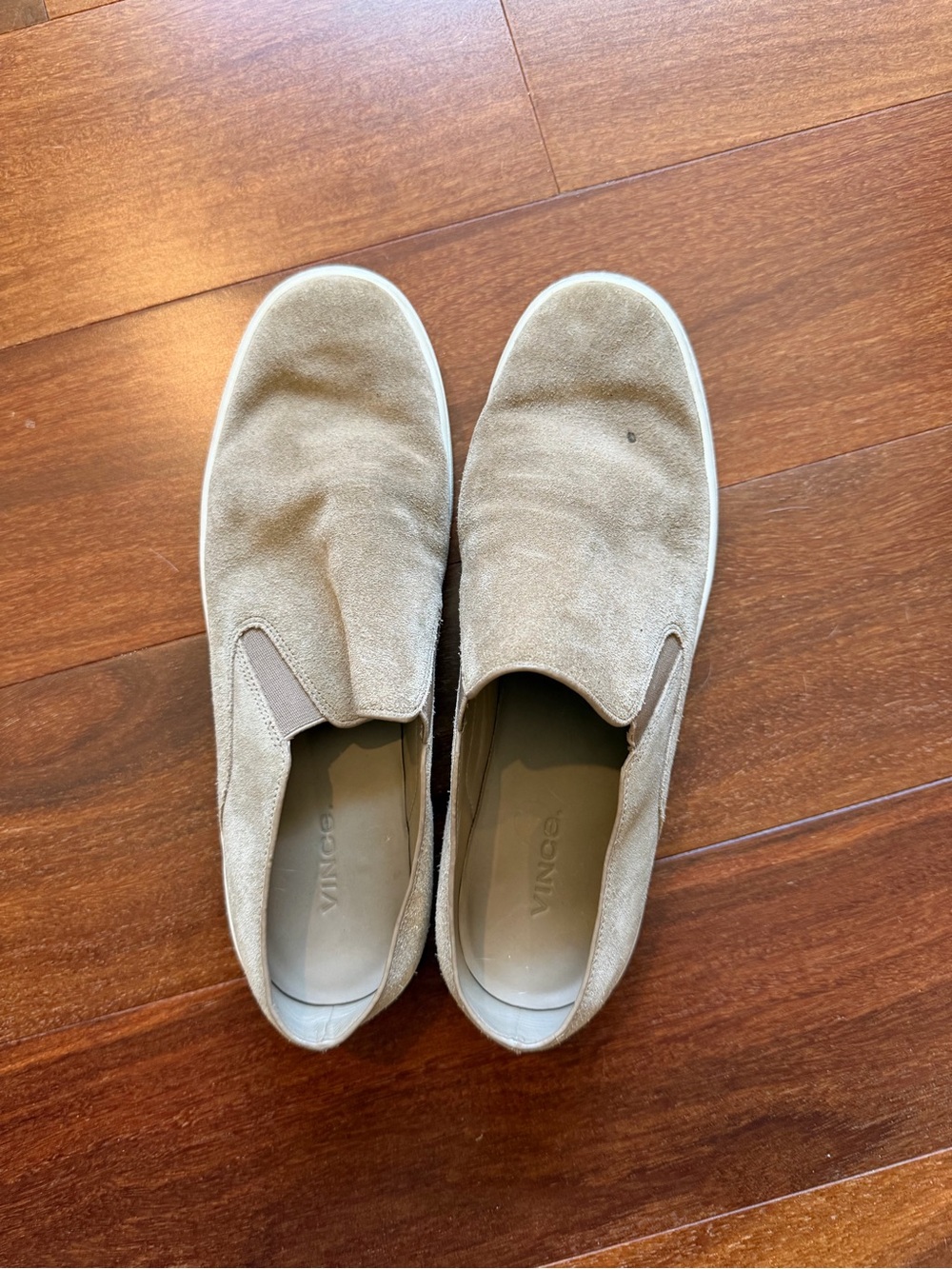 Vince Slip-On Suede Sneakers in Beige